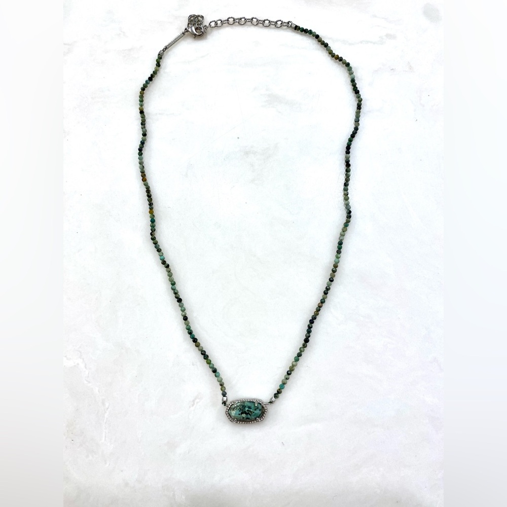 Kendra Scott Turquoise and Green Beaded Pendant Necklace